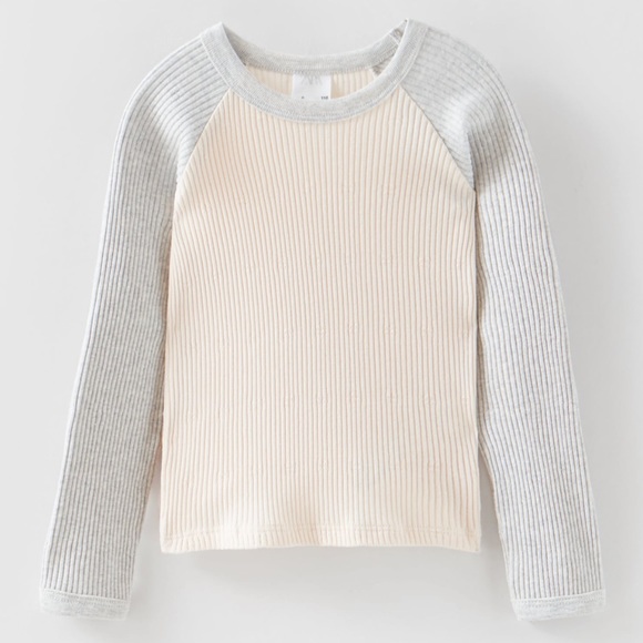 • Zara • Rib Raglan T-Shirt - Picture 1 of 3